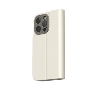 Moshi Overture MagSafe - Skórzane etui 3w1 z klapką iPhone 15 Pro (Eggnog White) - Etui i futerały do telefonów - miniaturka - grafika 1