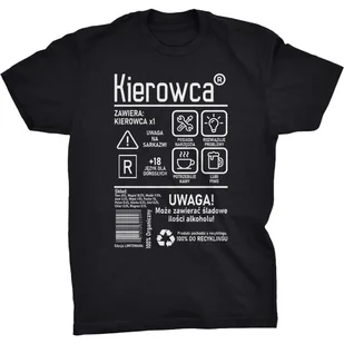 Kierowca Etykieta Koszulka Prezent Dla Kierowcy - Koszulki męskie - miniaturka - grafika 1