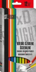 MAJEWSKI Kredki 12 kolorów ścieralne St.Right 5903235633379 - Przybory szkolne - miniaturka - grafika 1