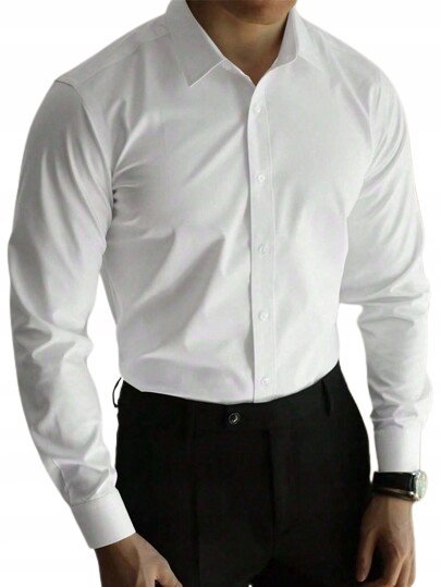 SHEIN BIAŁA KOSZULA ELEGANCKA Z DŁUGIM RĘKAWEM MĘSKA 2XL 1ŁYE