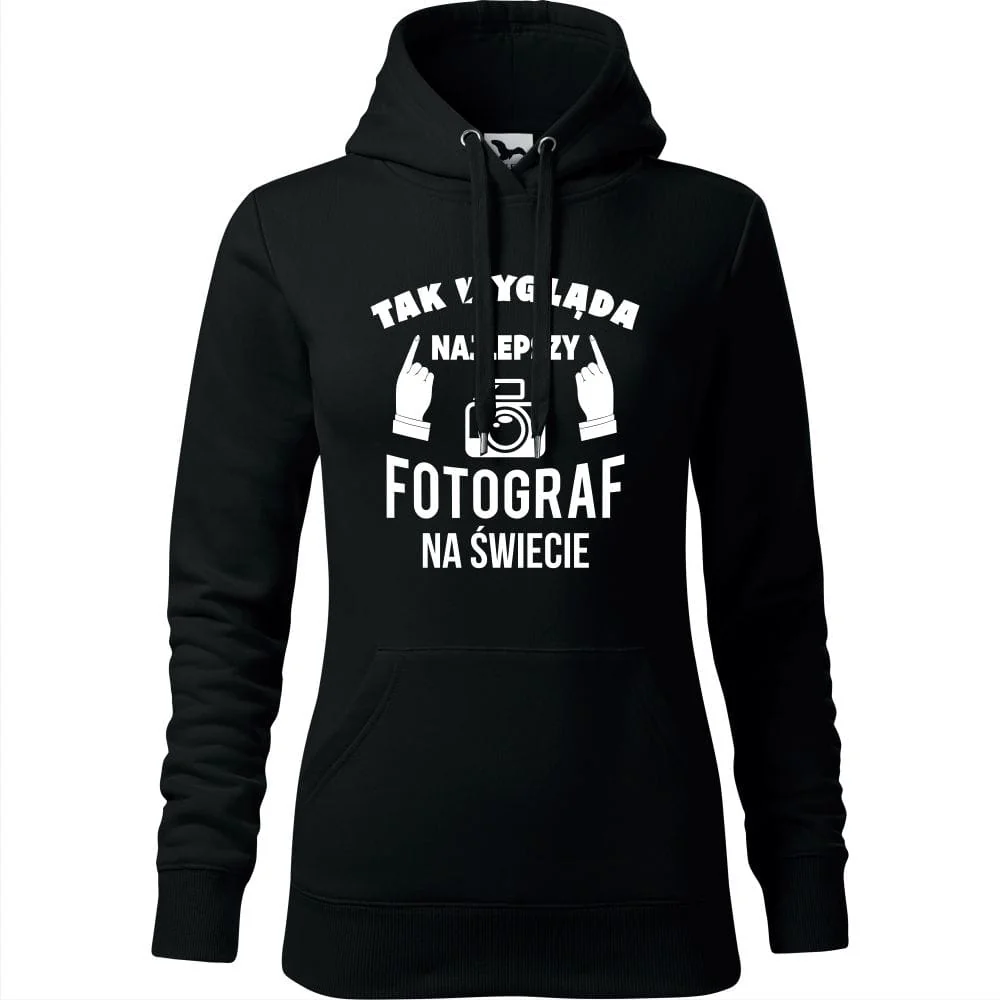 Damska Bluza Z Kapturem - Tak Wygląda Najlepszy Fotograf Na Świecie Czarny 2xl