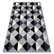 Dywany - Dywan BCF BASE 3987 Trigone, trójkąty, kwadraty,  geometryczny szary / kość słoniowa, 140x190 cm - miniaturka - grafika 1