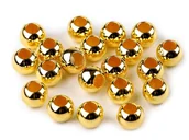 Półfabrykaty do biżuterii - Koraliki Plastik Metalic Duży Otwór Złoty Żółty 8X10Mm 6Szt - miniaturka - grafika 1