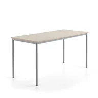 Meble do szkół i przedszkoli - Stół SONITUS PLUS, 1800x800x900 mm, laminat HPL jesion, redukcja hałasu, szary aluminium - miniaturka - grafika 1