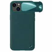 Etui i futerały do telefonów - Nillkin Etui z ochroną aparatu CamShield Leather do iPhone 14 Plus zielone - miniaturka - grafika 1