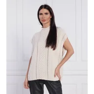 Kamizelki damskie - Joop! Wełniany bezrękawnik | Relaxed fit - miniaturka - grafika 1