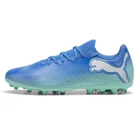 Piłka nożna - PUMA Unisex's Future 7 Play Mg buty piłkarskie, Hyperlink Blue Mint PUMA White, 44.5 EU - miniaturka - grafika 1