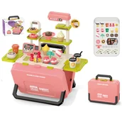 Zabawki AGD - Walizka z Ciastkami Sklepik Ciastkarnia Kawiarnia dla Dzieci Przenośna 45el - miniaturka - grafika 1