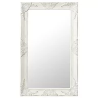 Lustra - vidaXL Lustro ścienne w stylu barokowym, 50x80 cm, białe - miniaturka - grafika 1