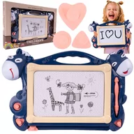 Zabawki interaktywne dla dzieci - Znikopis Tablica Magnetyczna Pisania Z Pieczątkami Granatowy U899G - miniaturka - grafika 1
