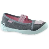 Buty dla dziewczynek - Wsuwane kapcie z kwiatkiem do przedszkola dla dziewczynki Befado 116X334 Blanca - miniaturka - grafika 1