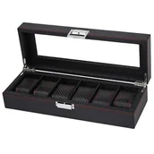 Pudełka i szkatułki - Szkatułka pudełko Karbon na 6 zegarków PD59 - miniaturka - grafika 1