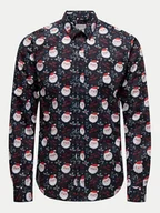 Koszule męskie - Only & Sons Koszula 22031026 Granatowy Slim Fit - miniaturka - grafika 1