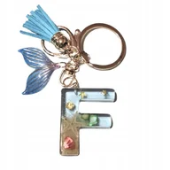 Breloki - Breloczek z literą F - plażowy urok, piękna ozdoba do kluczy - miniaturka - grafika 1