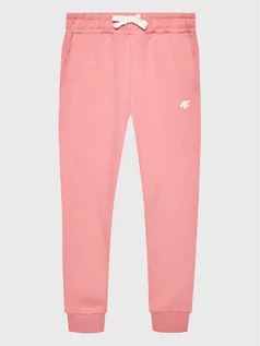 Odzież sportowa dziecięca - 4F Spodnie dresowe HJZ22-JSPDD001 Różowy Regular Fit - grafika 1
