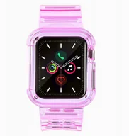 Akcesoria do smartwatchy - Silikonowa opaska pasek bransoleta bransoletka etui Strap Light Set do zegarka Apple Watch 38 mm - czerwona - miniaturka - grafika 1
