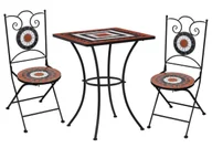 Meble ogrodowe - Pomarańczowo-biały 3-cz. mozaikowy zestaw mebli C3-B90 - miniaturka - grafika 1