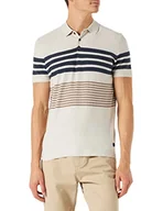 Koszulki męskie - Springfield Męska koszulka polo w paski, ciemnobrązowa, S - miniaturka - grafika 1