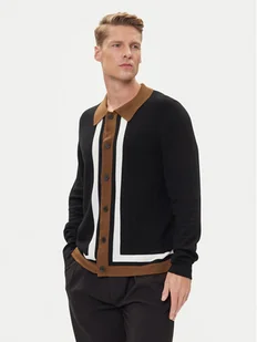 HUGO Kardigan Splon 50543770 Czarny Relaxed Fit - Swetry męskie - miniaturka - grafika 1