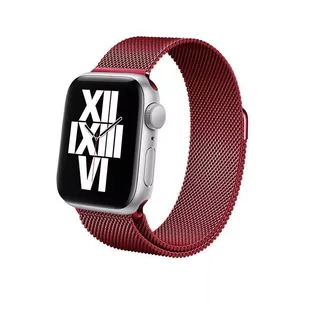 Crong Milano Steel Pasek ze stali nierdzewnej do Apple Watch 42/44/45 mm czerwony CRG-44MST-RED - Akcesoria do smartwatchy - miniaturka - grafika 1