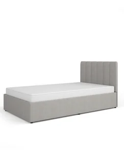 Łóżko do sypialni z pojemnikiem 120x200/160x200 MOSSA MO12 (Cloud 82), szare, do pokoju nastolatka, do sypialni - Łóżka dla dzieci i młodzieży - miniaturka - grafika 1