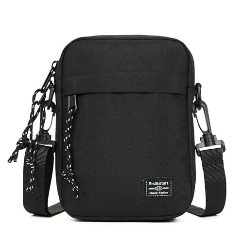 Torba na ramię męska na telefon komórkowy, czarna, męska torba do zawieszenia, mała, wodoszczelna, zamek błyskawiczny, torba na ramię, męska torba na telefon komórkowy z paskiem na ramię, portfel,