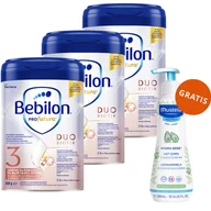 Mleko modyfikowane - Bebilon Profutura DuoBiotik 3, odżywcza formuła na bazie mleka, po 1 roku, 3 x 800 g + Mustela Bebe Enfant Hydra Bebe, mleczko do ciała, 300 ml gratis - miniaturka - grafika 1