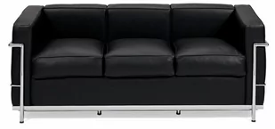 D2.Design Sofa trzyosobowa Kubik czarna skóra TP 24989 - Sofy i kanapy - miniaturka - grafika 1