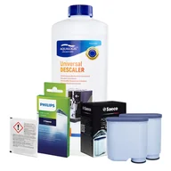 Akcesoria i części do ekspresów do kawy - Zestaw Philips Saeco - Filtr Philips Aquaclean CA6903 2szt, Uniwersalny Odkamieniacz 1L, Philips CA6705/10 Środek do Obiegu Mleka - miniaturka - grafika 1