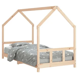 vidaXL Łóżko dziecięce 90x200 cm z litego drewna sosnowego - Łóżka dla dzieci i młodzieży - miniaturka - grafika 1