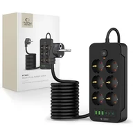 Listwy zasilające - Listwa TECH-PROTECT PC6X6 (2 m) Czarny - miniaturka - grafika 1