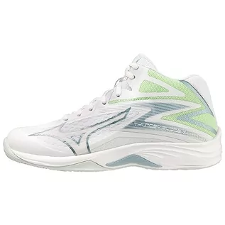 Buty sportowe męskie - Mizuno Damska piłka do siatkówki Thunder Blade Z MID, biały/szary, zielony (PatinaGreen), rozmiar 38, Biała kratka Patinagreen, 38 EU - grafika 1