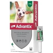 Artykuły przeciw pasożytom - Bayer ADVANTIX SPOT-ON 0,4ml d/psa do 4kg op.4ampułki - miniaturka - grafika 1
