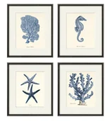 Obrazy i zdjęcia - Zestaw 4 grafik koralowiec motywy morskie - miniaturka - grafika 1