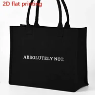 Torebki damskie - TEMU ABSOLUTELY NOT Torba z Nadrukiem Liter - Czarno-Biała, Duża Pojemność z Stałym Paskiem na Ramię do Codziennego Użytku, Podróży i Pracy, dla - miniaturka - grafika 1