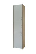 Meble łazienkowe - Słupek Łazienkowy Adaś 3D Sonoma + Front Biały 40 Cm - miniaturka - grafika 1