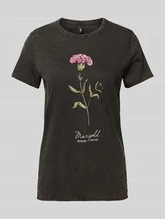 T-shirt o kroju regular fit z czystej bawełny z nadrukiem z motywem model ‘LUCY LIFE’ - Koszulki i topy damskie - miniaturka - grafika 1
