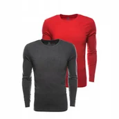 Koszulki męskie - Zestaw longsleeve męski z długim rękawem 100% bawełna 2-pak mix V4 Z43 M - miniaturka - grafika 1