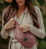 Nerki - Nerka z weluru tapicerskiego w kolorze pudrowego różu - miniaturka - grafika 1