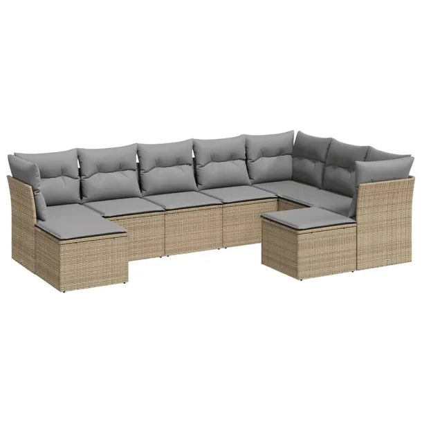 Zestaw mebli ogrodowych modułowych beżowy rattan PE 55-62 x 37-69 cm