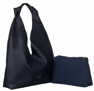 Duża torebka-worek ze skóry ekologicznej - David Jones - Torebki damskie - miniaturka - grafika 1