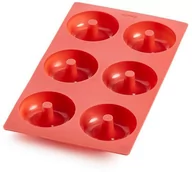 Formy do ciast - LEKUE Forma do donutów silikonowa czerwona - miniaturka - grafika 1