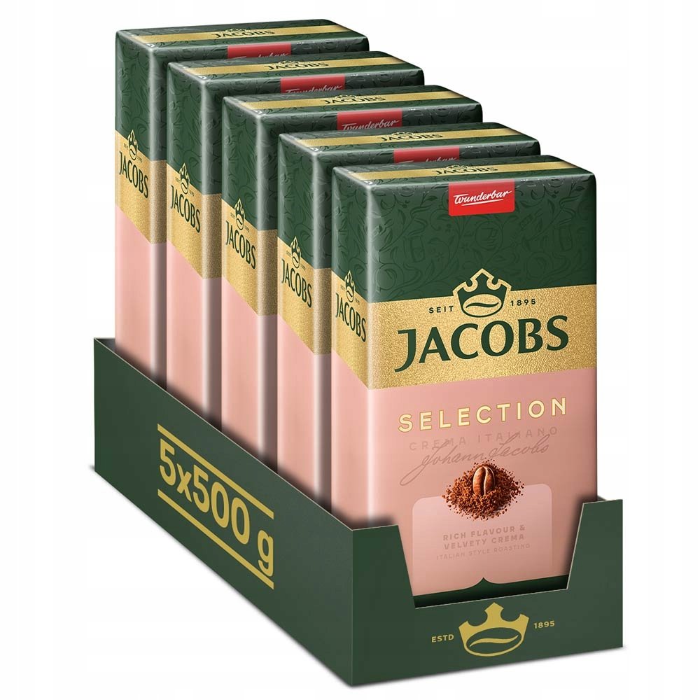 Kawa mielona Jacobs Crema Selection Italiano 5x 500g zestaw kaw