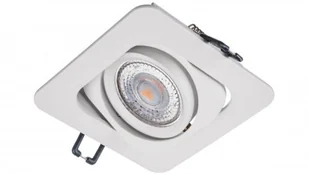Oprawa KORAL kwadrat biała matowa halogenowa sufitowa wpuszczana regulowana aluminiowa LUX06773 - Oprawy, klosze i abażury - miniaturka - grafika 1