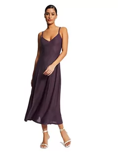 Sukienki - Morgan damska sukienka midi z rozkloszowaną ramiączkami RMALI śliwka TM, Śliwka, M - grafika 1