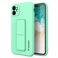 Etui i futerały do telefonów - Wozinsky Kickstand Case elastyczne silikonowe etui z podstawką iPhone 12 Pro miętowy - miniaturka - grafika 1