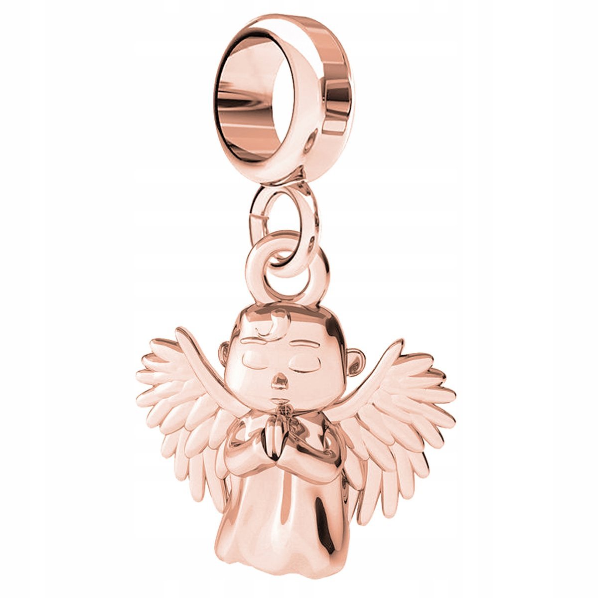 Charms Anioł różowe złoto srebro 925