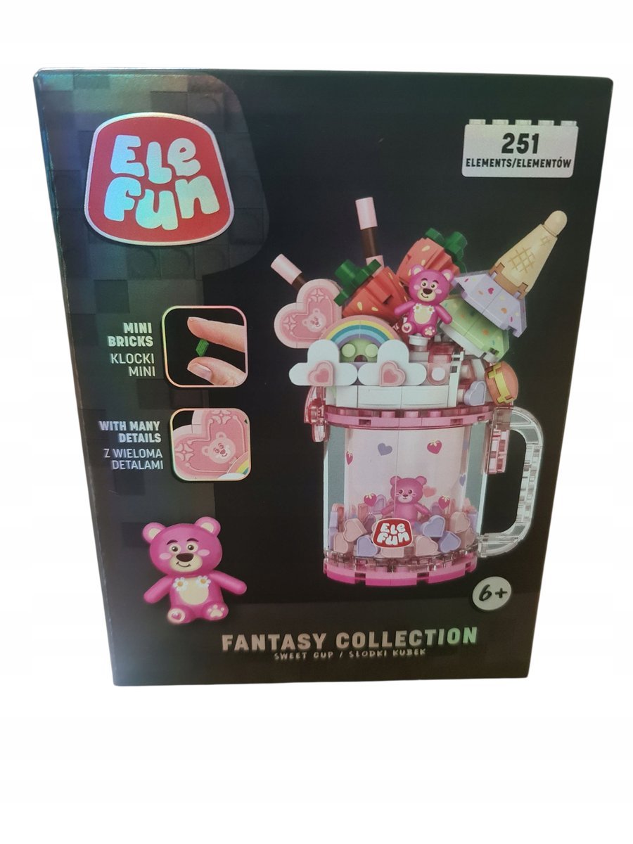 Elefun Fantasy Collection Słodki kubek różowy Klocki 251el.