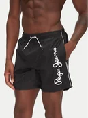 Kąpielówki męskie - Pepe Jeans Szorty kąpielowe Logo PMB10419 Czarny Regular Fit - miniaturka - grafika 1