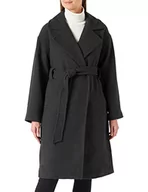 Płaszcze damskie - VERO MODA Płaszcz damski Longline, ciemnoszary melanż, M - miniaturka - grafika 1